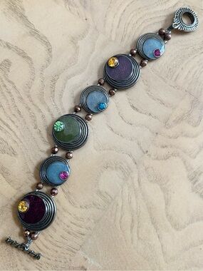 Vintage Metal and Stone Multicolor Bracelet